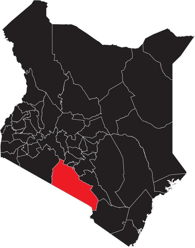 Map highlighting Kenya and the Kajiado region